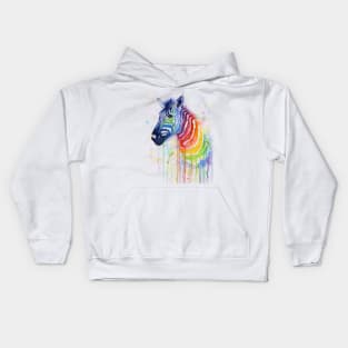 Rainbow Zebra - Ode to Fruit Stripes Kids Hoodie